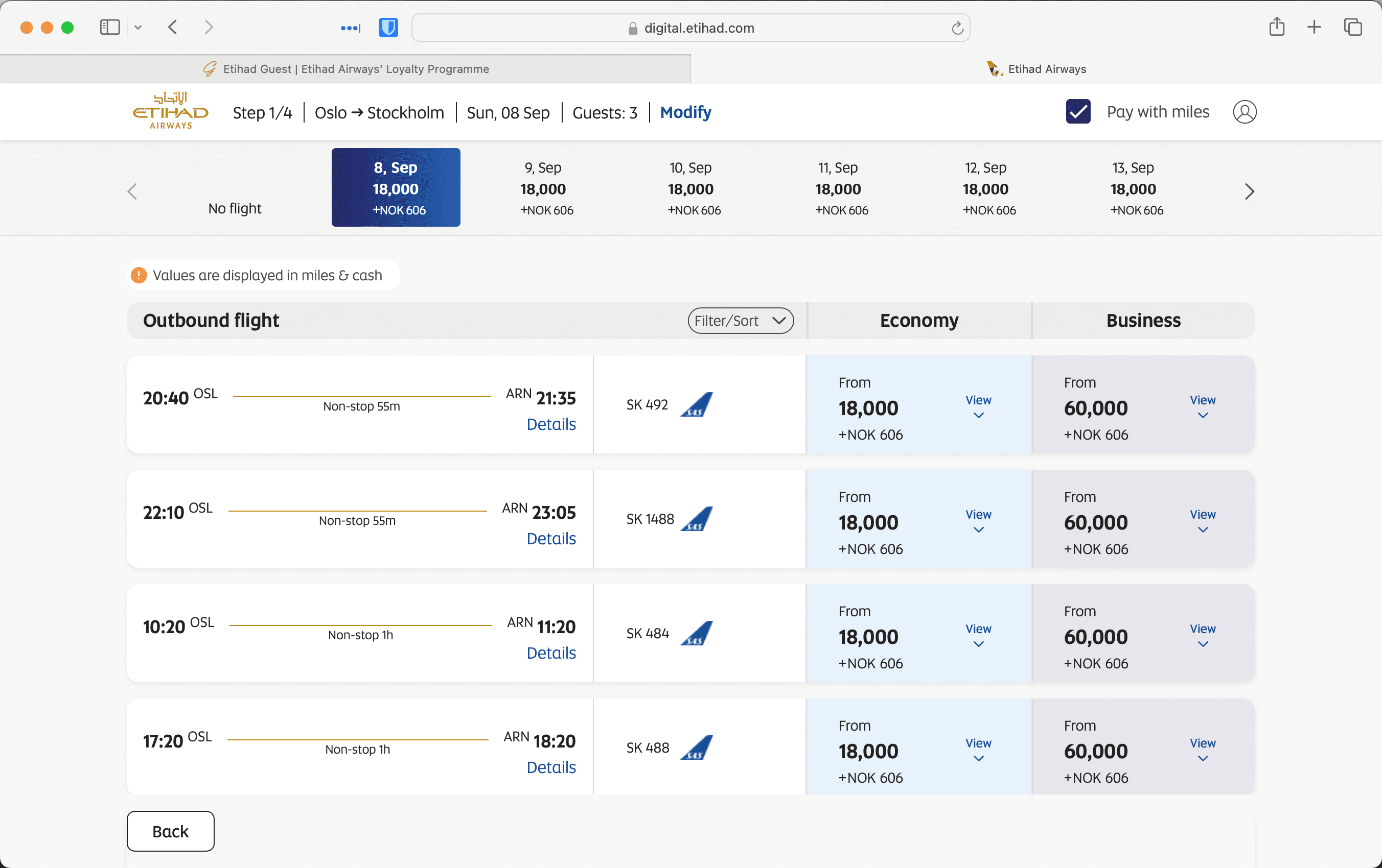 Etihad Website Broken